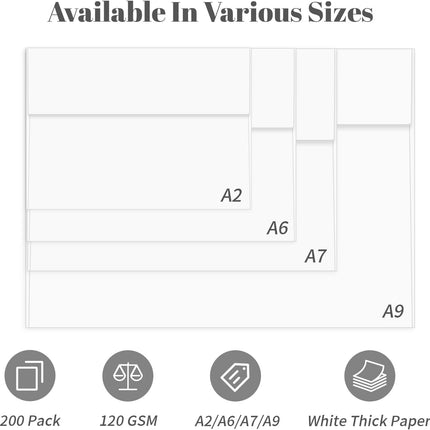 200 Pack A2 White Envelopes 4.375x5.75 Invitation Envelopes Self Seal for Wedding Birthday Party Baby Shower Thank you Notes, Greeting Cards (200, A2)