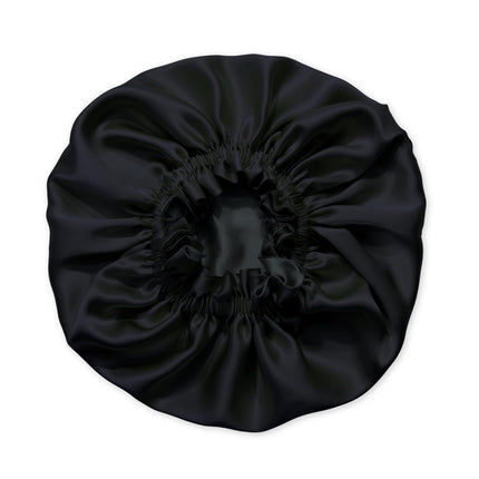 Nochka Fashion 100% Pure Silk Bonnet for Sleeping Women - Reversible Mulberry Silk Hair Wrap - Satin Sleep Bonnet for Black Women - Head Wrap for Sleeping - Made in USA (Black)
