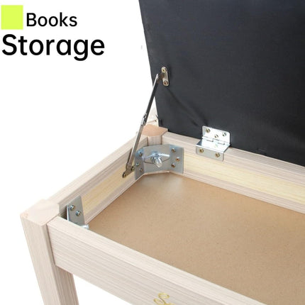 Solid Wood Duet Piano Bench with Storage, Piano Stool and Padded Cushion, Keyboard Bench with Bookcase, Piano Chair and Piano Seat with High-Density Sponges.