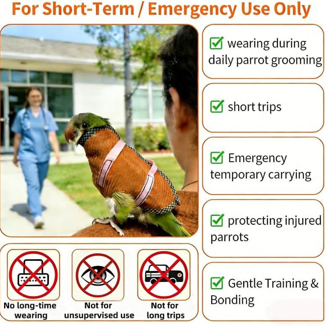 Portable Bird Carrier Bag, Escape Resistant Parrot Carrier Bag Harness for Small Medium Parrots - photo 2
