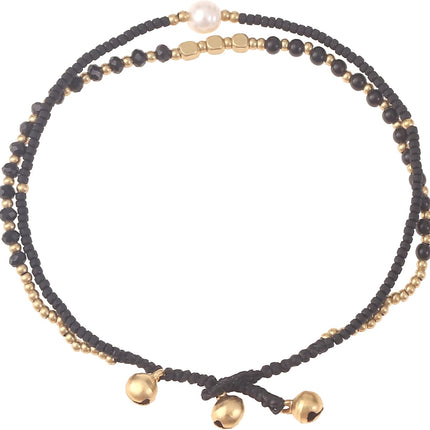 Made by Nami Boho Surfer Anklet Waterproof & Adjustable Beaded Anklets for Women Beachy Ankle Bracelet Made from Waxed Cotton Rope and Beads for Summer and Hippie Style
