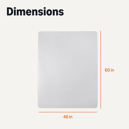 Amazon Basics Office Chair Mat for Low Pile Carpeted Floors, 46" x 60", Clear
