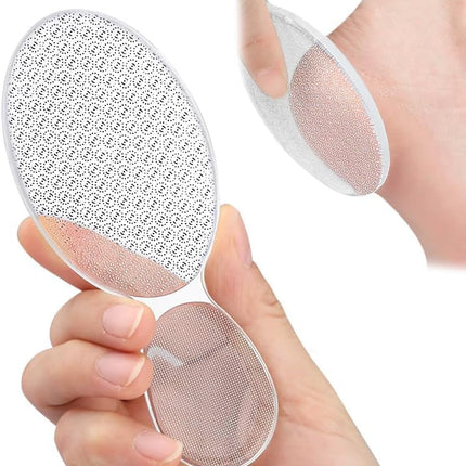 Glass Foot File Callus Remover, 8-Shaped Pedicure Tool with Rough & Smooth Sides, Heel Scrubber Dead Skin Scraper Pumice Stone, Professional Foot Care for Women & Men