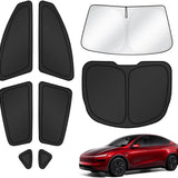Cortinas para ventanas para Tesla Model Y Juniper 2025 2026, parabrisas, laterales y traseras, set completo blackout de privacidad, accesorios para Model Y, cubierta plegable black out 8PCS