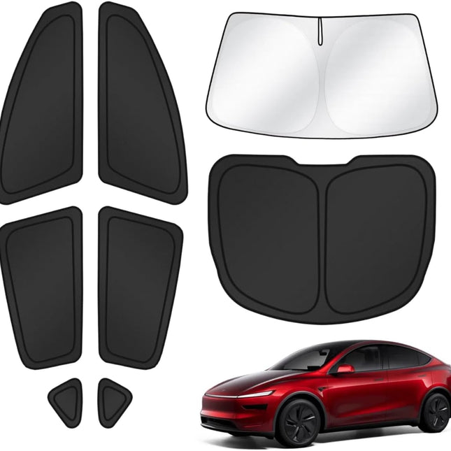 Window Shades for Tesla Model Y Juniper 2025 2026 Windshield Side Rear Window Full Set Blackout Privacy Sunshades for