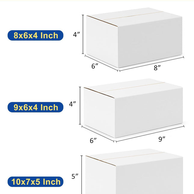 Assorted-Sizes-Shipping-Boxes-15-Pack: 8x6x4 & 9x6x4 & 10x7x5 Small-Shipping-Boxes-Mailers, White - photo 2