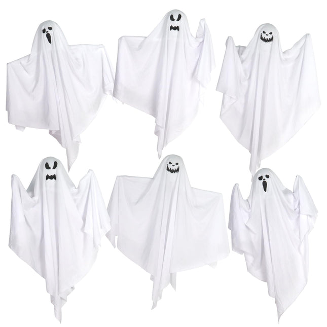6 Pack Halloween Hanging Tree Ghosts, 27.6 Inch Flying Ghost Decorations