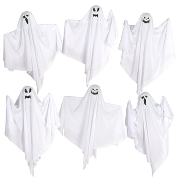 6 Pack Halloween Hanging Tree Ghosts, 27.6 Inch Flying Ghost Decorations