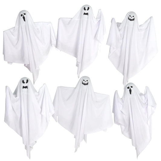 6 Pack Halloween Hanging Tree Ghosts, 27.6 Inch Flying Ghost Decorations