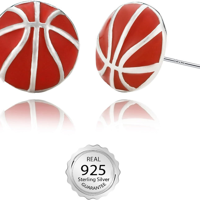 Sterling Silver Sports Earrings, Hypoallergenic Volleyball Earrings, Soccer, Basketball Jewelry Baseball Golf Stud for