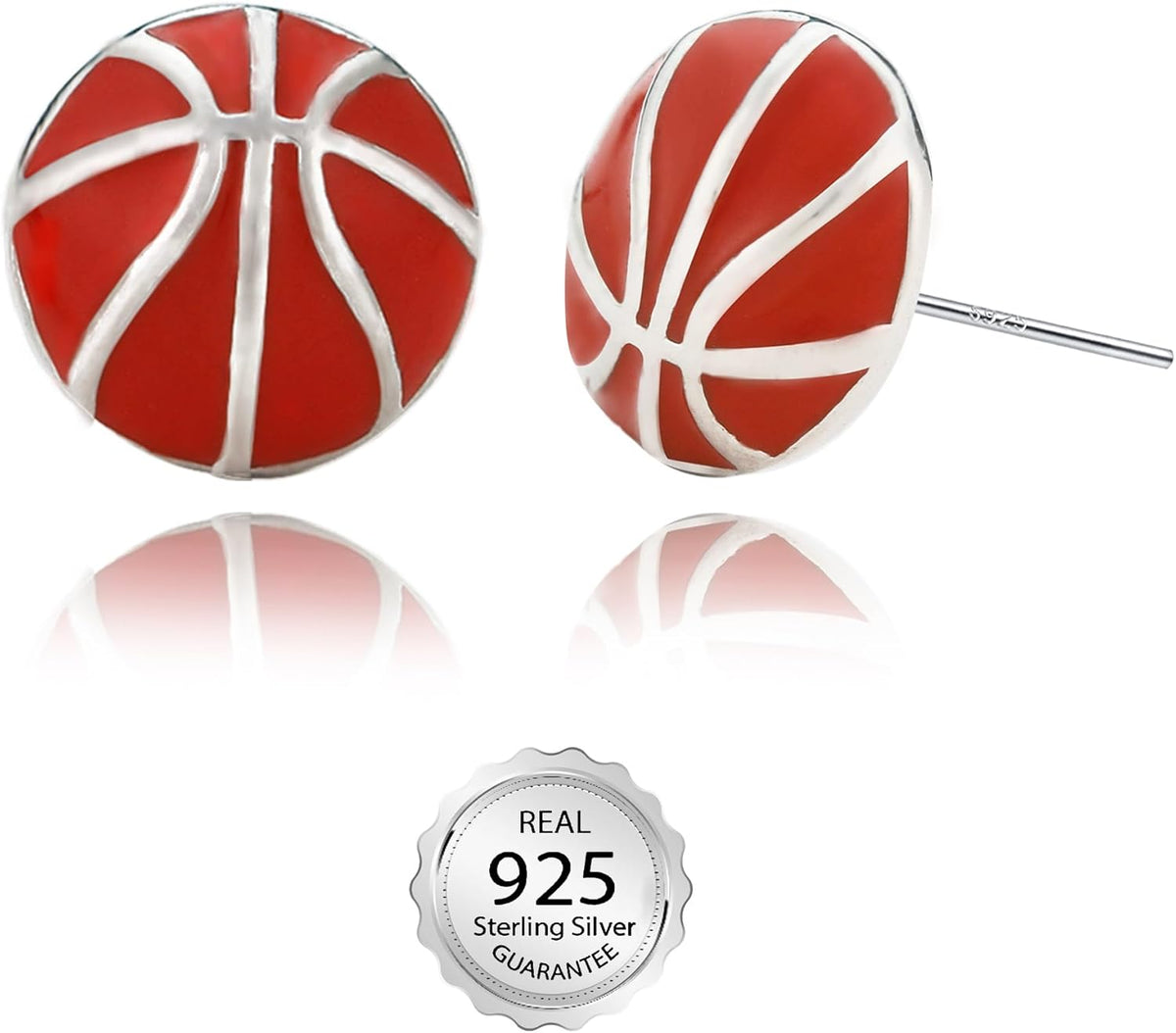 Sterling Silver Sports Earrings, Hypoallergenic Volleyball Earrings, Soccer, Basketball Jewelry Baseball Golf Stud for