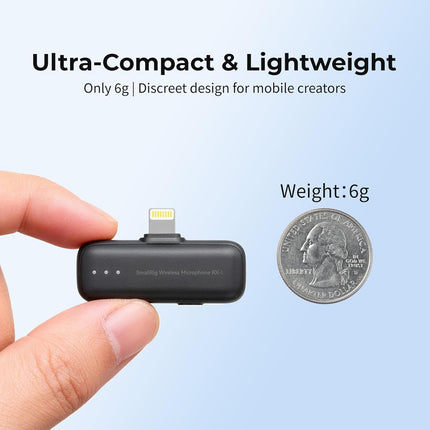 SMALLRIG S70 Mic Lightning Wireless Receiver S70RX-L for iPhone/for iPad, Professionally Tuned by Grammy Winner for Broadcast-Quality Sound in Vlogging, Live Streaming & Content Creation (Black)