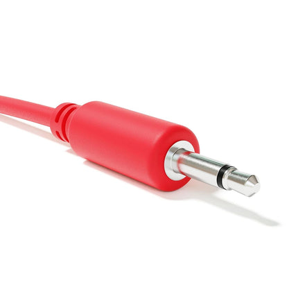 5-Pack - Mono Modular Patch Cables - TS 3.5mm 1/8" Eurorack Synthesizer [Red | 15 cm - 5.91"]