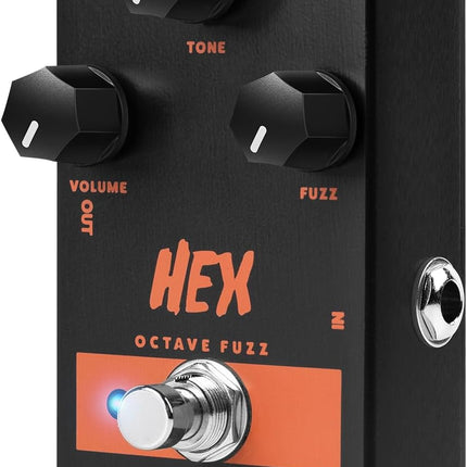Satone S804 Hex Octave Fuzz Electric Guitar Effect Pedal - Classic Octave Fuzz Effect Preset Acoustic Metal Pedal with True Bypass