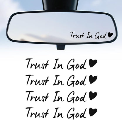 4-Piece Black Trust in God Car Decal Set