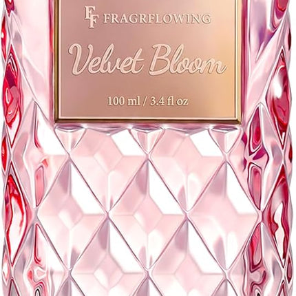 Perfume for Women, Alcohol-Free Long Lasting Floral Fragrance, Light & Soft Scent with Rose, Jasmine & Peony, Peach, Patchouli & Musk Base, 100ml / 3.4 fl oz, Gift for Women & Moms (Velvet Bloom)