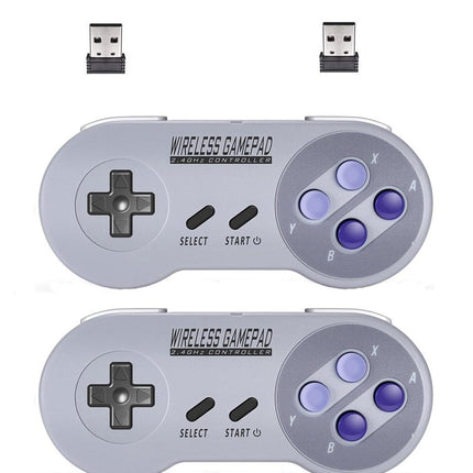 ZAMPAM 2 Pack 2.4GHz Wireless USB Controller Compatible with SNES Games & Nintendo Switch 1, Retro USB Gamepad for Windows PC, Mac, Linux, Raspberry Pi, RetroPie – Classic Design, Plug & Play