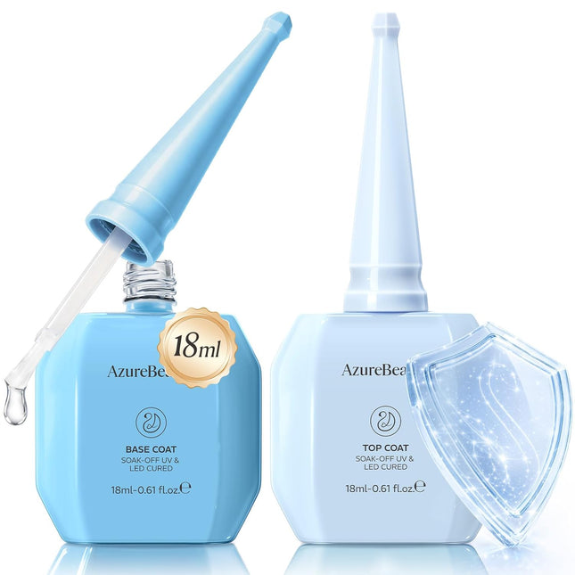 18ml Gel Base and No Wipe High Gloss Top Coat Set