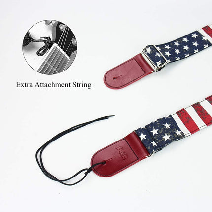 QIELIZI Adjustable Guitar Strap Includes 2 Strap Locks & 2 Matching Picks & 1 Picks Holder & 1 leather Strap Button.