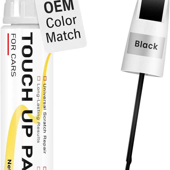 Gloss Black Touch Up Paint for Cars, 2-in-1 Brush & Tip, 0.4 fl oz