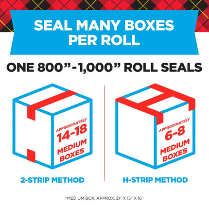 Scotch Heavy Duty Shipping Packing Tape, Clear, Shipping and Packaging Supplies, 1.88 in. x 27.7 yd., 1 Tape Roll with Dispenser