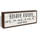 Inspirational Wood Decors, Enjoy Every Moment Sign, Decorative Wooden Wall Plaque, Wall Decor Art, Home Decor for Living Room, Housewarming Gift 9.5x3.1x1 inches