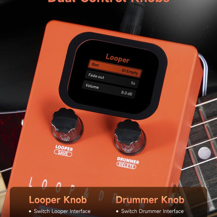 FLAMMA FF03 Looper Pedal Drum Machine, Drum Looper Guitar Pedal with LED Indicators, 160 Min Recording, 121 Drum Grooves, 40 Loop Slots, Undo/Redo, Fade Out, Sync Mode, USB & Headphone Out
