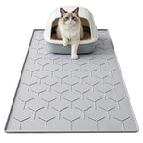 Silicone Cat Litter Mat 34×22 inch, Easy to Clean, Gray