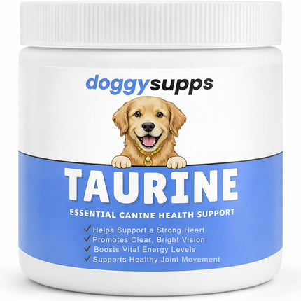 Doggy Supps Taurine for Dogs, Taurine Supplement for Dogs, Immune Support, Boost Energy & Vitality, Skin & Coat Health for Heart, Vision & Daily Wellness, 200 Grams (1)