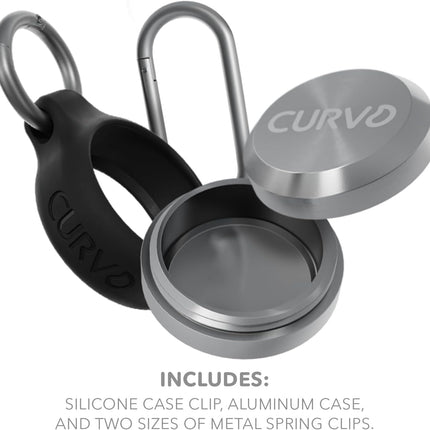 CURVD Premium Carrying Case – Durable Travel Keychain Container, Medicine Pill Organizer & Travel Pill Box, Small Waterproof Holder for Pills, Earplugs, Jewelry, Compatible with Loop, Vibes & Eargasm