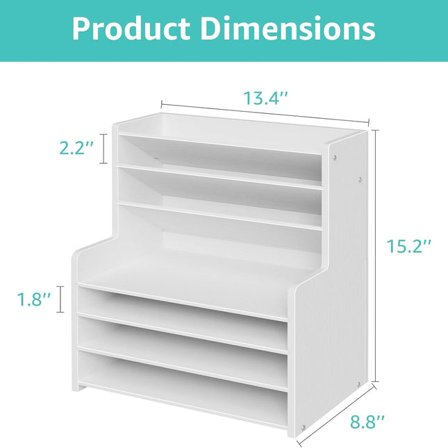 7 Tier White Desk Organizer for Office Organization