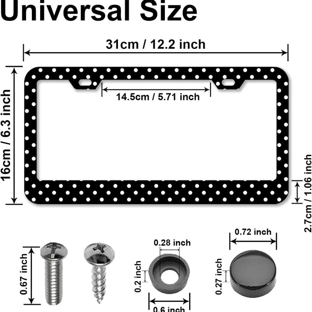 Polka Dots License Plate Frames，Polka dots Car Accessories