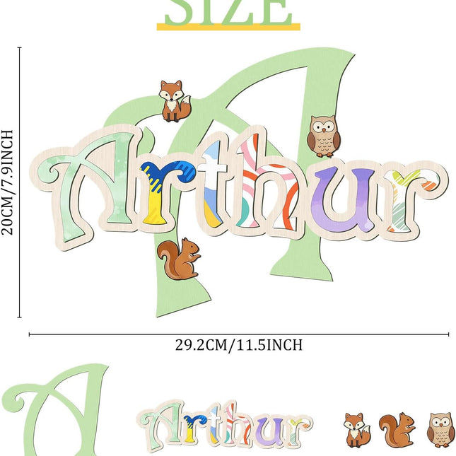 Nursery Name Sign, Custom Wooden Name Sign Customized Baby Shower Gift