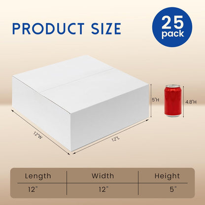 12x12x5" White Corrugated Shipping Boxes, 25 Pack - photo 2