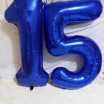 Number Balloons 5 Balloon Blue Birthday Decorations for Men Party, 40 Inch