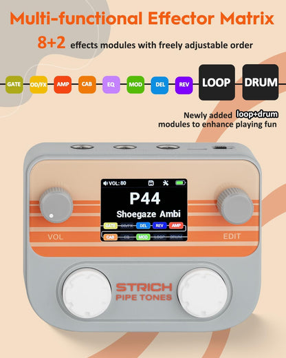 Pocket Multi-Effects Processor for Guitar and Bass with 10 Effect Modules 125 Effects 40s Looper 100 - photo 2