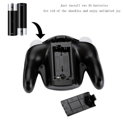 PGYFDAL Wireless Game Cube Controller, 2 Pieces 2.4G Wireless Classic Gamepad with Receiver Adapter for Wii Game Cube NGC GC (Dark Blue and Black)