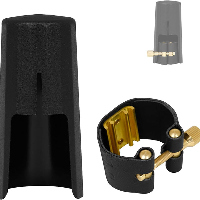 Bb Clarinet Leather Ligature Fastener and Plastic Cap for Clarinet
