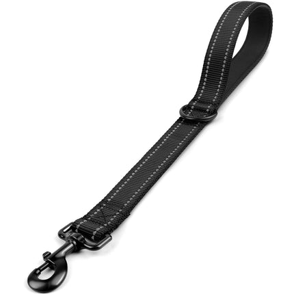 Short Dog Leash for Close Control & Training, 18", Black