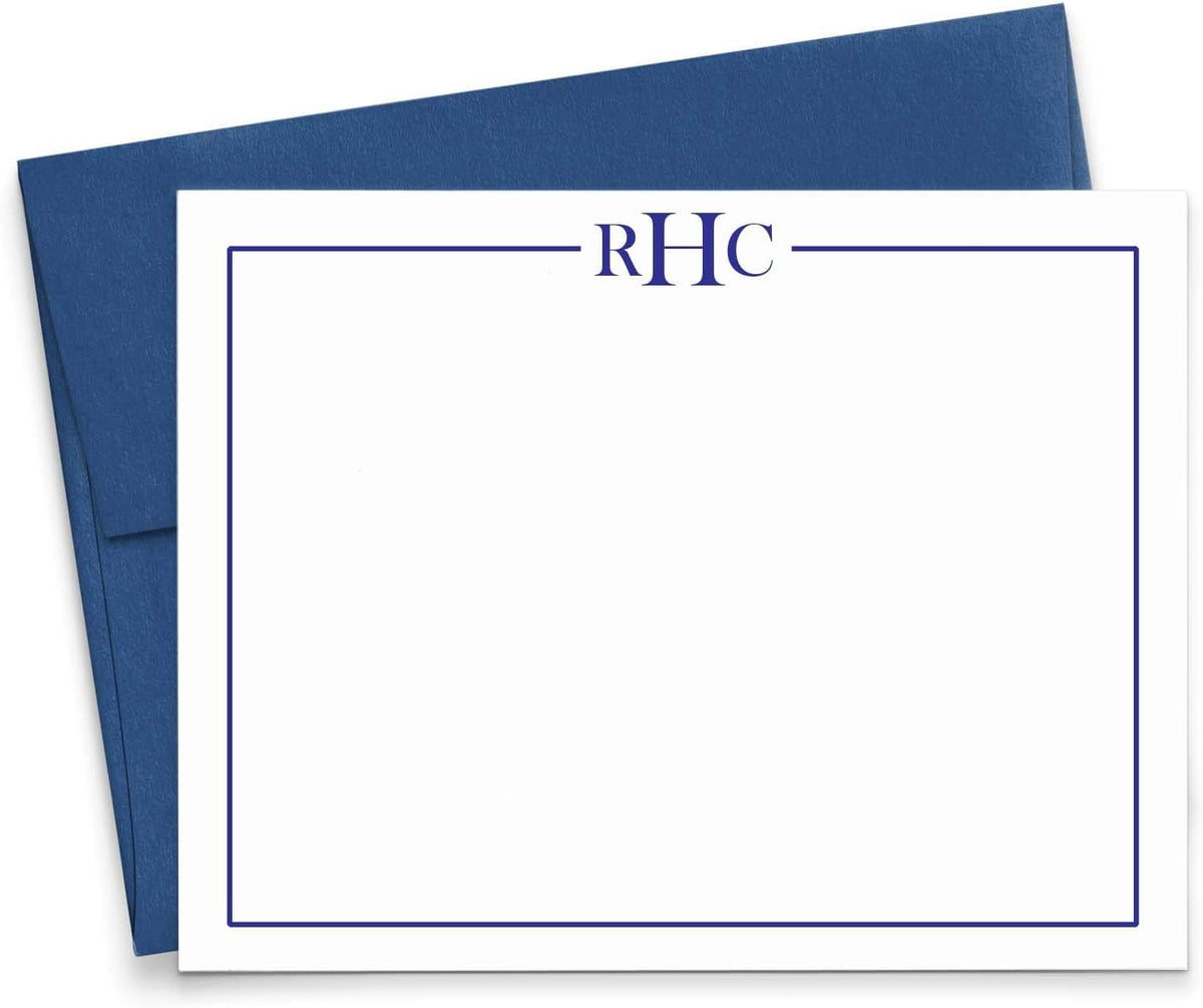 3 Letter Monogram Stationery Set for Men or Women FLAT
