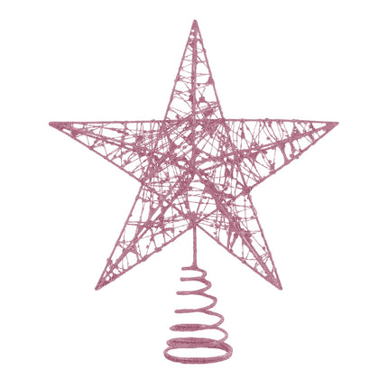 Christmas Tree Toppers Xmas Glitter Gold Hollow Star Treetop Topper
