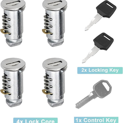 4 Pack Lock Cores Compatible with Thule One-Key System Lock Cylinders, Key Cylinder for Bike Rack, Roof Cargo, Roof Rack, Towers, Ski Rack