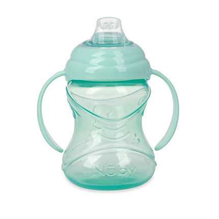 Nuby 3 Piece No-Spill Grip N’ Sip Cup with Soft Flex Spout, 2 Handle with Clik It Lock Feature, Neutral,10 Ounce