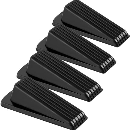 4 Pack Door Stoppers, Rubber for Bottom of Door, Rubber Door Stopper Wedge, Sturdy Stackable Door Stops for Floor