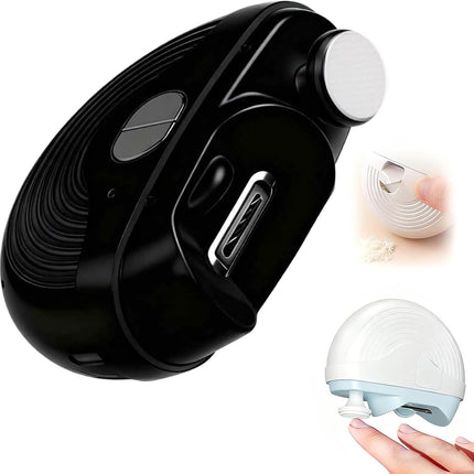 Electric Nail Clipper for Seniors, 3 Speeds Automatic Toe nail Clippers, Electric Nail Trimmer with Polisher, LED Light and Scraps Storage, Rechargeable Nail Grinders for Thin & Thick Toenails (Black)