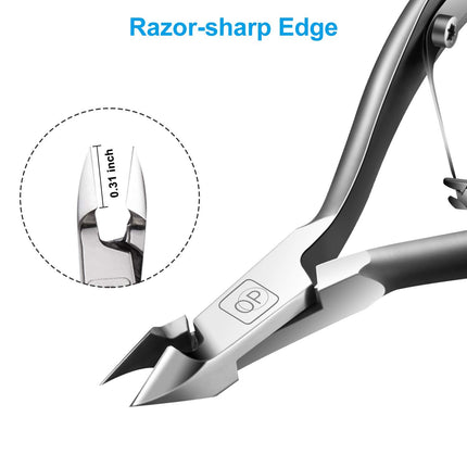 Cuticle Trimmer 3/4 Jaw Extremely Sharp Cuticle Nippers Scissors Stainless Steel Clippers Cutter Remover Pedicure Manicure Nail Tool, X7, Space Gray