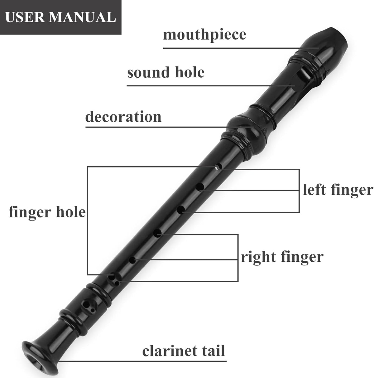 Recorder Instrument for Beginner Adults,8-Hole Soprano Descant Recorder Music Flute with with Cleaning - photo 5