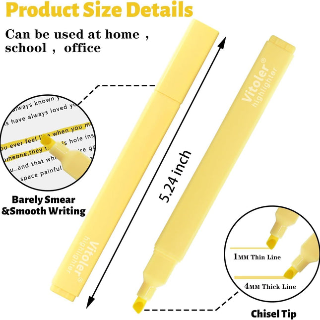 Highlighters, 8 Colors Chisel Tip Highlighters, No Bleed Bible