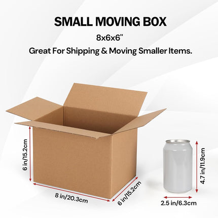 Rempry 30 Pack 8x6x6 Shipping Boxes Brown, Small Corrugated Cardboard Box for Mailing, Packaging Small Business, Kraft Mailer Gift Boxes