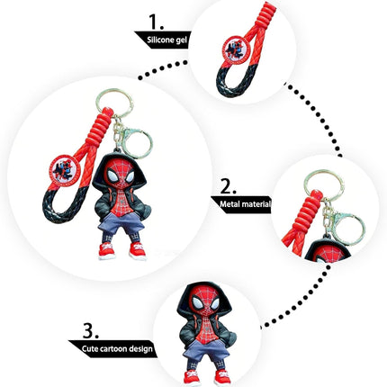 Spider Keychain, Cute Backpack Keychain,Kawaii Key Chain Wristlet Car Charms